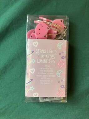 Pink Cat Head String Lights